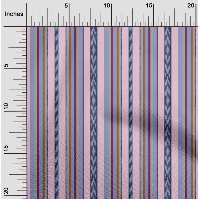 oneOone Tissu Viscose Chiffon Rayé Ikat Imprimé Tissu BTY 42 Pouces de Large