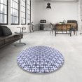 thumbnail image 4 of Ahgly Company Tapis d'Intérieur Lavables en Machine, Carrés, Bleu Lavande Transitionnel, 8' Carré, 4 of 7