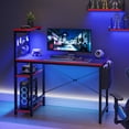 thumbnail image 2 of Bestier Reversible 44 inch Computer Desk with LED Lights and 4 Tier Shelves Gaming Desk, 2 of 9