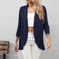 thumbnail image 4 of Cardigan à Manches 3/4 pour Femmes Cardigan à Manches 3/4 pour Femmes Mode Décontractée Confortable Cardigan Uni Haut Blouse, 4 of 9