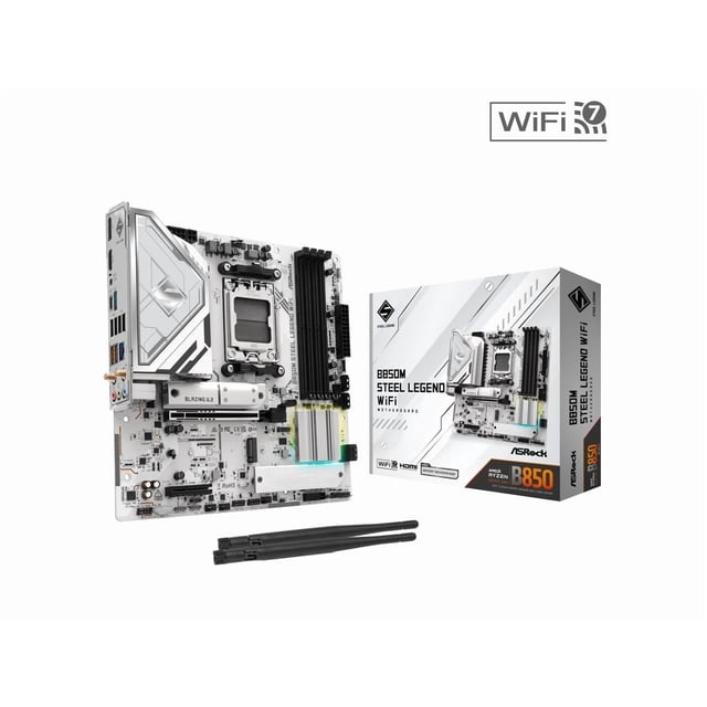 ASRock B850M STEEL LEGEND WIFI AM5 AMD B850 SATA 6Gb/s Micro ATX Motherboard