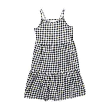 Melrose Robe à Bretelles à Étages pour Filles And Market en Vichy Marguerite Gris Taille g 10-12