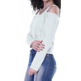 thumbnail image 4 of Moomaya Womens Cold Shoulder Short Top Solid Full Sleeves Summer Tee Tops, 4 of 6