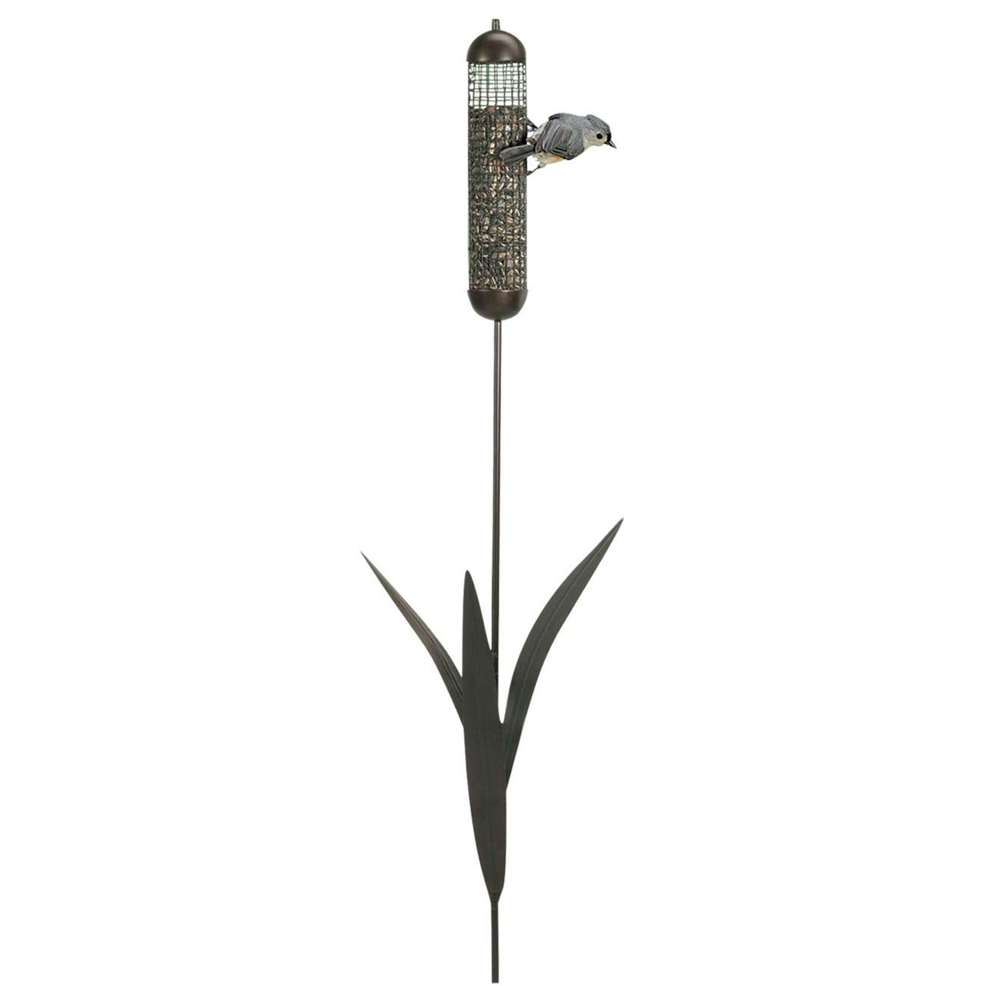 Woodlink 36 Inch Tall Portable Cattail Stake Bird Feeder w/ Metal Mesh Cage