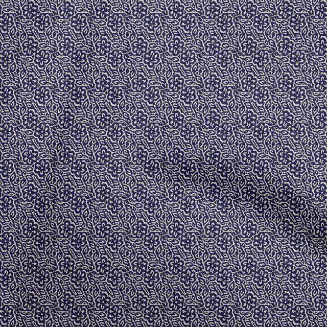 oneOone Cotton Cambric Dark Blue Fabric Block Craft Projects Decor Fabric Printed By The Yard 42 Inch Wide