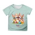 thumbnail image 1 of Chandails pour Tout-Petits Garçons Manches Courtes Tenue de Pâques Imprimé de Pâques Décontracté Col Rond T-Shirts Basiques Chandails Mignons pour Filles 5T, 1 of 4