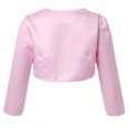 thumbnail image 2 of TSSOE Boléro Shrug à Manches Longues pour Filles, Broderie Florale, Robe de Princesse, Couvre-Robe, Cardigan Court, Rose 90, 2 of 7