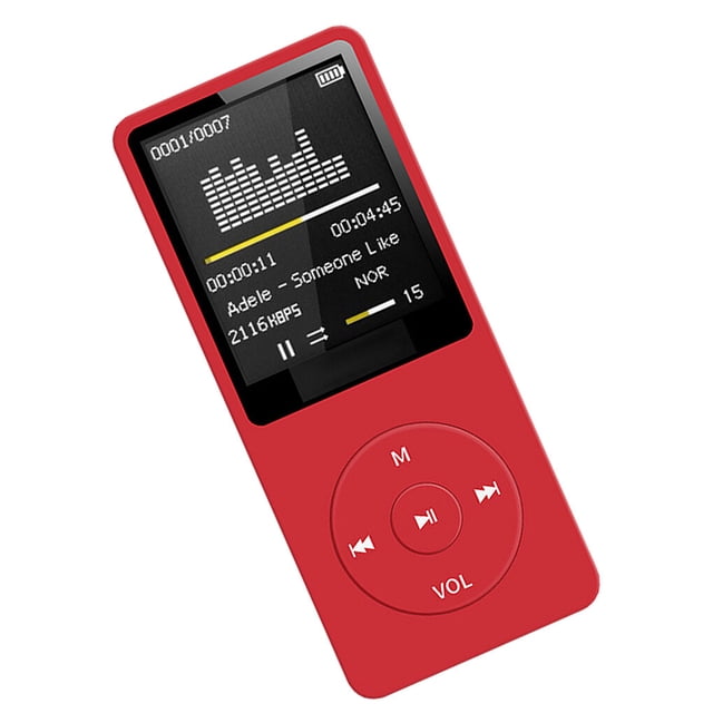 QualitChoice MP3 Player Rechargeable Record Display Screen Portable Media Lossless Sports Running Music Play with Micrphone Red