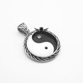 thumbnail image 3 of Stainless Steel Black White Ying Yang Pendant Necklace, 3 of 4