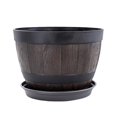 thumbnail image 2 of keepw Simulation Wooden Planter Pot Resin Flower Pot Plant Container for Outdoor or Indoor Decor, 2 of 8