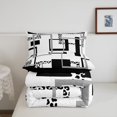 thumbnail image 4 of YST Couette Rayée Léopard pour Garçons Filles, Literie Noire Grise Très Grand, Ensembles de Couette Géométriques, Insert de Couette Réversible Moderne Abstrait avec 2 Taies d'Oreiller Toutes Saisons, 4 of 5