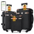 thumbnail image 1 of IMGadgets Go Luggage 3pc Set (Black) | Lightweight & Durable ABS Polycarbonate | 360° 4x Dual Spinner Wheels | TSA-Approved Lock | 3 GPS World Smart Tags | Spacious Design | Retractable Iron Handle, 1 of 9