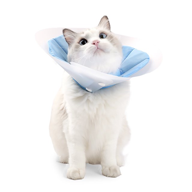 BeesClover Cat Cone Collar Adjustable Double-layer Elizabethan Collar For After Surgery Recovery Pet Cone For Cats Kittens Rabbits