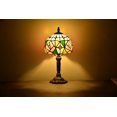 thumbnail image 4 of Tiffany Style Lamp Table Desk Lamp Rose Bedroom Bronze Stained-Glass 14.5'' Height Multi-Color, 4 of 4
