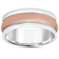 thumbnail image 1 of 8mm Rose & White Gold Two Tone Wedding Band 14K, 1 of 2