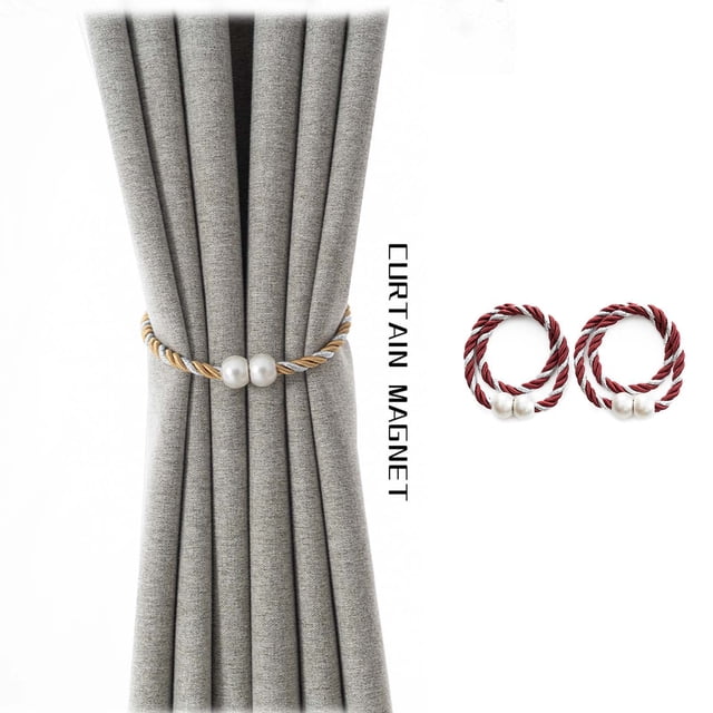 Two 16 Inch Magnetic Curtain Straps For Convenient Curtain Weaving And Fixing Ropes