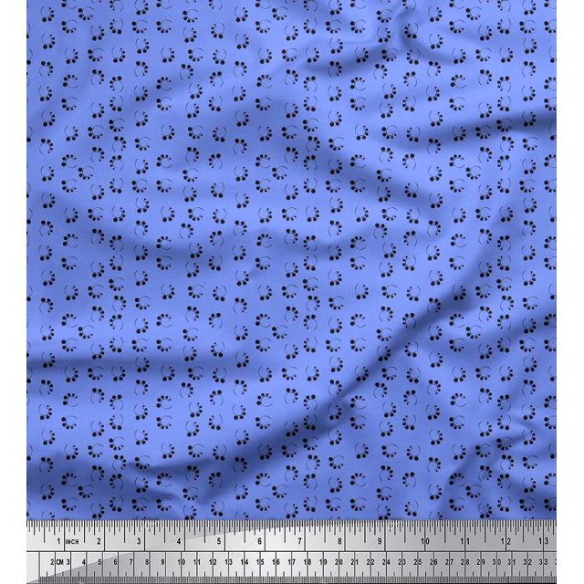Soimoi Poly Georgette Fabric Dots Shirting Fabric Prints by Yard 52 Inch Wide