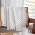 thumbnail image 4 of Curtainking Linen Curtains White Curtains with Lace Trim for Living Room 63 Inch Long Rustic Farmhouse Curtains Rod Pocket Semi Sheer Light Filtering Drapes Bedroom Window Curtain 2 Panels, 4 of 8