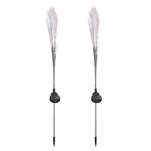 Solar Garden lumières extérieure solaire de basculement lumière de fibre pour la décoration de jardin, 2 Pack lumières solaires à LED activées par le vent pour le chemin du jardin