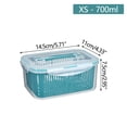 thumbnail image 2 of Wamans Salad Container for Lunch 1 Pcs Fruit Vegetable Storage Containers for Fridge Berries Vegetable Wash Vegetables Dehydration with Lids Clearance Items, 2 of 7