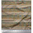thumbnail image 1 of Soimoi Poly Georgette Fabric Stripe,Floral & Filigree Damask Printed Craft Fabric by The Yard 52 Inch Wide, 1 of 1