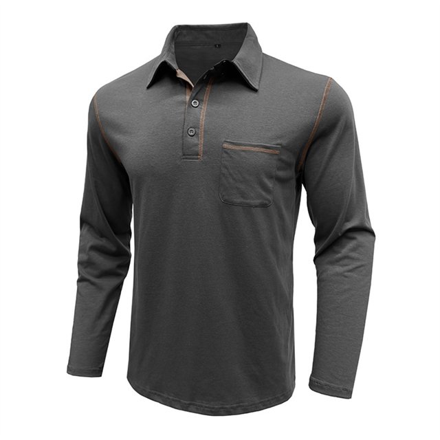 AherBiu Mens Golf Shirts Long Sleeve Stretch Quick-Drying Athletic Pullover Outdoor Running Workout Sports Button Shirt