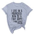 thumbnail image 1 of B91xZ T-Shirts d'Été Mode pour Femmes Manches Courtes Ajusté, Gris 3TG, 1 of 4