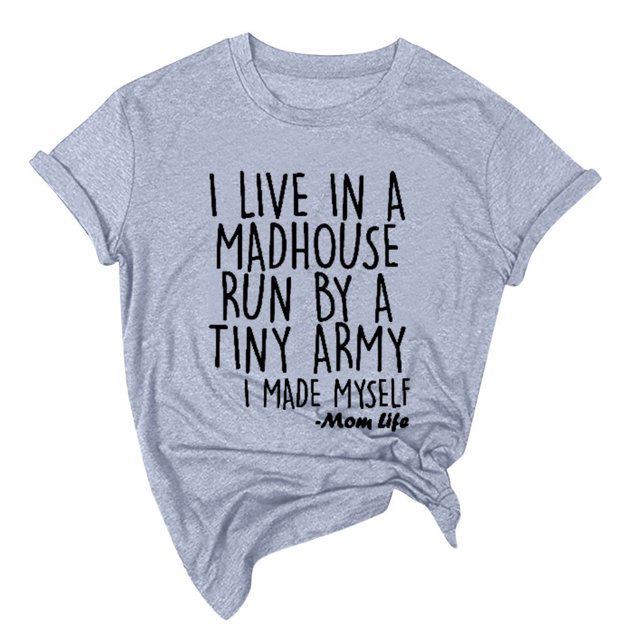 B91xZ T-Shirts d'Été Mode pour Femmes Manches Courtes Ajusté, Gris 3TG