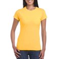 thumbnail image 3 of HOT SALE!! T-Shirt à Manches Courtes Protection Solaire pour Femmes Ajusté Yoga Course Gym Entraînement Haut Basique en Coton Col Rond Ajusté Longueur Tunique T-Shirt Or TG, 3 of 3