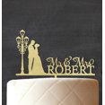 thumbnail image 3 of Mr & Mrs Wedding Cake Toppers, bride and groom silhouette Rustic Wedding Cake Topper Cake Decoration 7-8 Inches Wide, 3 of 3