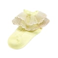 thumbnail image 1 of Splozh Toddler Ruffle Socks Spring and Autumn Cute Cotton Socks Delicate Embroidery Lace Socks Lace Princess Socks Yellow,3-4 Years, 1 of 3