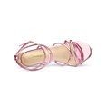 thumbnail image 4 of BLISSFUL STEP Women's Open Toe Strappy Straps Prom Stiletto Heels Sandals Pink 7, 4 of 8