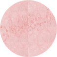 thumbnail image 1 of Ahgly Tapis Rond Lavable en Machine Intérieur Transitionnel Rose Corail Clair, 7 Pieds Rond, 1 of 7