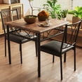 thumbnail image 1 of QinaQin 3 Piece Dining Table Set for 2, Space Saving Kitchen Table with 2 Upholstered Chairs, Apartment Dining Furniture for Small Spaces, 1 of 6
