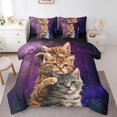 thumbnail image 1 of YST Cute Cat Bedding Comforter Set, 7-Piece, Animal Themed, Purple Galaxy, Full, 1 of 4