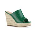 thumbnail image 1 of BLISSFUL STEP Women's Slip-On Platform Wedge Heel Wedge Sandals Green 5.5, 1 of 7