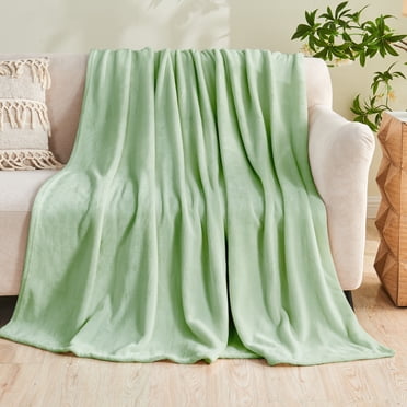 Gogreen Couverture en Flanelle Douillette Imprimée - Couverture Jetée pour Lit pour la Décoration de la Maison - Ultra Douce, Légère, Jetés en Microfibre (Jeté - 50 Pouces x 60 Pouces, Vert Sauge)