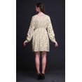thumbnail image 2 of Bimba Blanc Bleu Baies et Oiseau Flowerpecker Tunique pour Femme Haut à Manches Longues Boutonné Imprimé Courte Robe Décontractée-X-Grand, 2 of 7