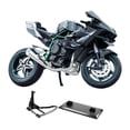 thumbnail image 1 of TISHITA Modèle de Moto à l'Échelle 1:10 Jouet de Moto, Robuste, Ornement, Simulation de Collection Gris avec Support, 1 of 8