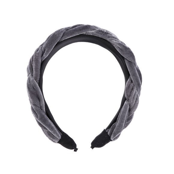 Cross Hair Ladies Braid Flannelette Wide Hair Hair Accessory for Woman Girl Grey