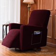 thumbnail image 4 of Subrtex Housse Extensible pour Fauteuil Inclinable 1 Pce, Housse Texturée à Carreaux avec Poches, 4 of 6