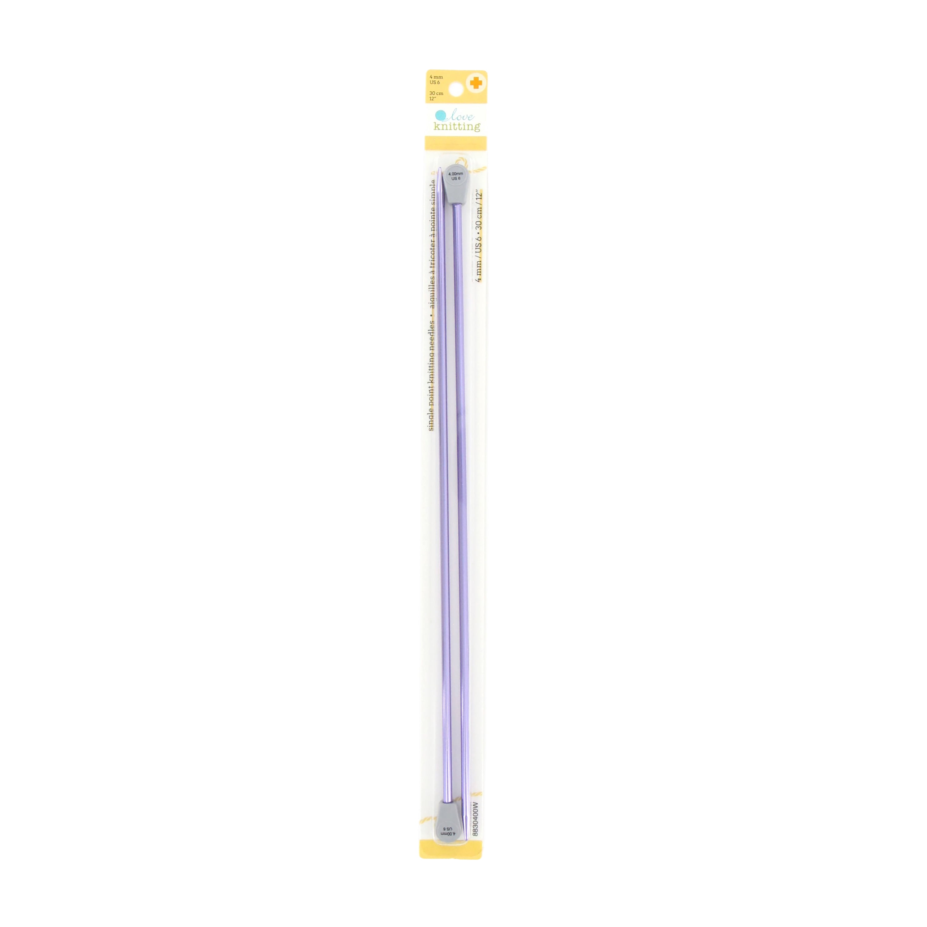 LOVE KNITTING Aiguilles à tricoter droites en aluminium, 30 cm (12 po), 3 mm (US 2)