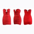 thumbnail image 4 of Fridja Womens Summer Solid Color Slim Hollowing Package Hip Bustier Dress, 4 of 5