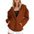 thumbnail image 2 of MeetoTime Sweat à Capuche Zippé Doublé Polaire pour Femmes Veste Décontractée à Manches Longues avec Poches, 2 of 6