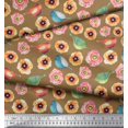 thumbnail image 3 of Soimoi Polyester Crepe Fabric Bird & Anemone Floral Print Sewing Fabric Yard 52 Inch Wide, 3 of 3