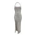 thumbnail image 3 of Qertyioot Hauts Corset pour Femmes, Robe d'Été Décontractée pour Femmes en Maille Ajustée Longue Soutien-Gorge Sans Manches à une Ligne Robe Sans Manches à une Ligne à une Épaule, 3 of 4