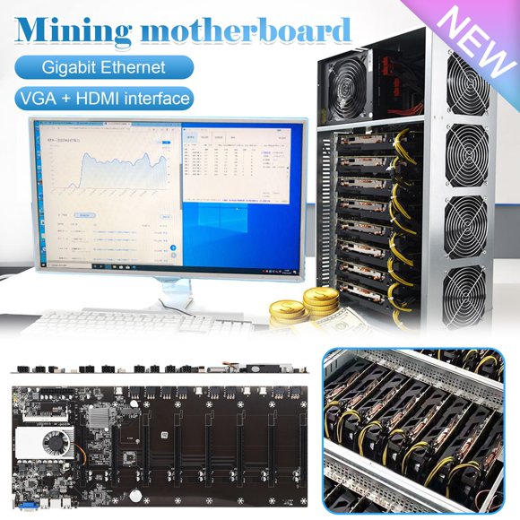 TopLLC TC-37 Cryptocurrency Mining Machine+CPU Set 8 Graphics-Card Plug on Clearance