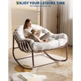 thumbnail image 2 of Oversized Patio Papasan Rocking Chair,Wicker Lounge Chair with Cushion and Metal Frame,Water-Resistant Cushion,450 lbs Capacity for Outdoor, Balcony, Porch, Backyard, Living Room, 2 of 7