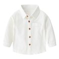 thumbnail image 1 of T-shirts Garçon Manches Longues Décontracté Uni Polo Blanc 3-4 Ans, 1 of 4