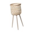 thumbnail image 3 of DOLITY Rattan Basket Floor Planter Versatile Home Decor for Home Office Wooden Legs Beige 61x27.5cm, 3 of 9